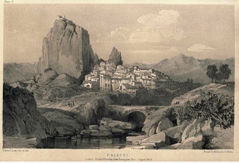 Palizzi. юг района Калабрия. 1852 г. Эдвард Лир